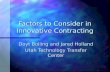 Factors to Consider in Innovative Contracting