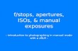 f/stops, apertures, ISOs, & manual exposures
