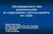 Développement des communautés  et organisation communautaire  en CSSS