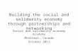 Building the social and solidarity economy through partnerships and networking