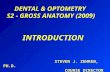 DENTAL & OPTOMETRY   S2 - GROSS ANATOMY (2009)          INTRODUCTION