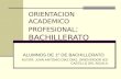 ORIENTACION ACADEMICO PROFESIONAL : BACHILLERATO