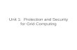 Unit 1:  Protection and Security for Grid Computing