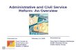 Administrative and Civil Service Reform: An Overview