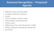 Revenue Recognition – Proposed Agenda