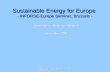 Sustainable Energy for Europe  - INFORSE-Europe Seminar, Brussels -