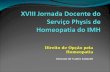 XVIII Jornada Docente do Serviço  Physis  de Homeopatia do IMH