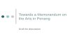 Towards a Memorandum on the Arts in Penang