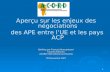 Aperçu sur les enjeux des négociations  des APE entre l’UE et les pays ACP
