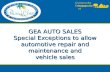 GEA AUTO SALES Special Exceptions to allow automotive repair and maintenance and vehicle sales