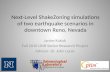 Next-Level  ShakeZoning  simulations of two earthquake  scenarios in downtown Reno, Nevada