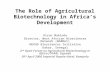 The Role of Agricultural Biotechnology in Africa’s Development
