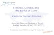 Finance, Gender, and  the Ethics of Care: ideas for human finance