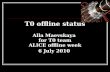 T0 offline status Alla Maevskaya  for T0 team ALICE offline week 6 July 2010