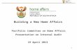 Portfolio Committee on Home Affairs Presentation on Internal Audit 19  April 2013
