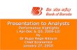Presentation to Analysts  Performance Highlights ( Apr-Dec & Q3, 2009-10) by Dr Rupa Rege Nitsure