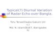 Typical(?) Diurnal Variation of Radar Echo over Bangla.
