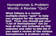 Homophones & Problem Words: A Review “Quiz”