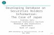 Developing Database on  Securities Holders Information: The Case of Japan