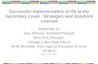 Successful Implementation of RtI at the Secondary Level:  Strategies and Solutions Learned