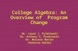 College Algebra: An Overview of  Program Change