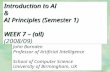 Introduction to AI  & AI Principles (Semester 1) WEEK 7 – (all) (2008/09)