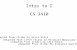 Intro to C CS 3410