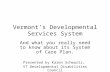 Vermont’s Developmental Services System
