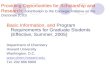 Basic Information, and Program Requirements for Graduate Students (Effective, Summer, 2005)