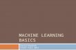 Machine Learning basics