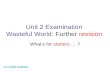Unit 2 Examination Wasteful World : Further  revision