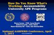 How Do You Know What's Working:  Accountability  University APE Programs