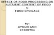 EFFECT OF FOOD PROCESSING ON NUTRIENT CONTENT OF FOOD & FOOD SPOILAGE By: AYUSHI JAIN 2010BT04