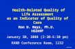 Health-Related Quality of Life Assessment as an Indicator of Quality of Care