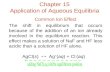Chapter 15 Application of Aqueous Equilibria