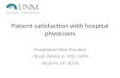 Patient satisfaction with hospital physicians