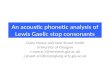 An acoustic phonetic analysis of Lewis Gaelic stop consonants