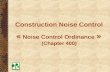 Construction Noise Control «  Noise Control Ordinance  » (Chapter 400)