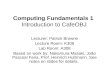 Computing Fundamentals 1 Introduction to CafeOBJ
