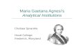 Maria Gaetana Agnesi’s  Analytical Institutions