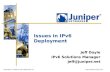 Issues in IPv6 Deployment