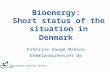 Bioenergy:  Short status of the situation in Denmark