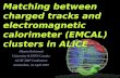Matching between  charged tracks and electromagnetic calorimeter (EMCAL) clusters in ALICE