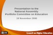Presentation to the National Assembly Portfolio Committee on Education