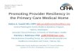 Promoting Provider Resiliency in the Primary Care Medical Home