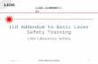 LLO Addendum to Basic Laser Safety Training