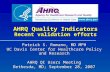 AHRQ Quality Indicators Recent validation efforts