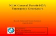NEW General Permit-005A Emergency Generators