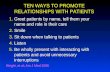 TEN WAYS TO PROMOTE RELATIONSHIPS WITH PATIENTS