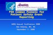 PSO Common Formats for Patient Safety Event Reporting